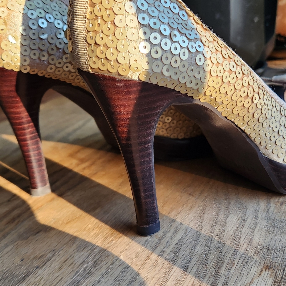 Staccato gold heels